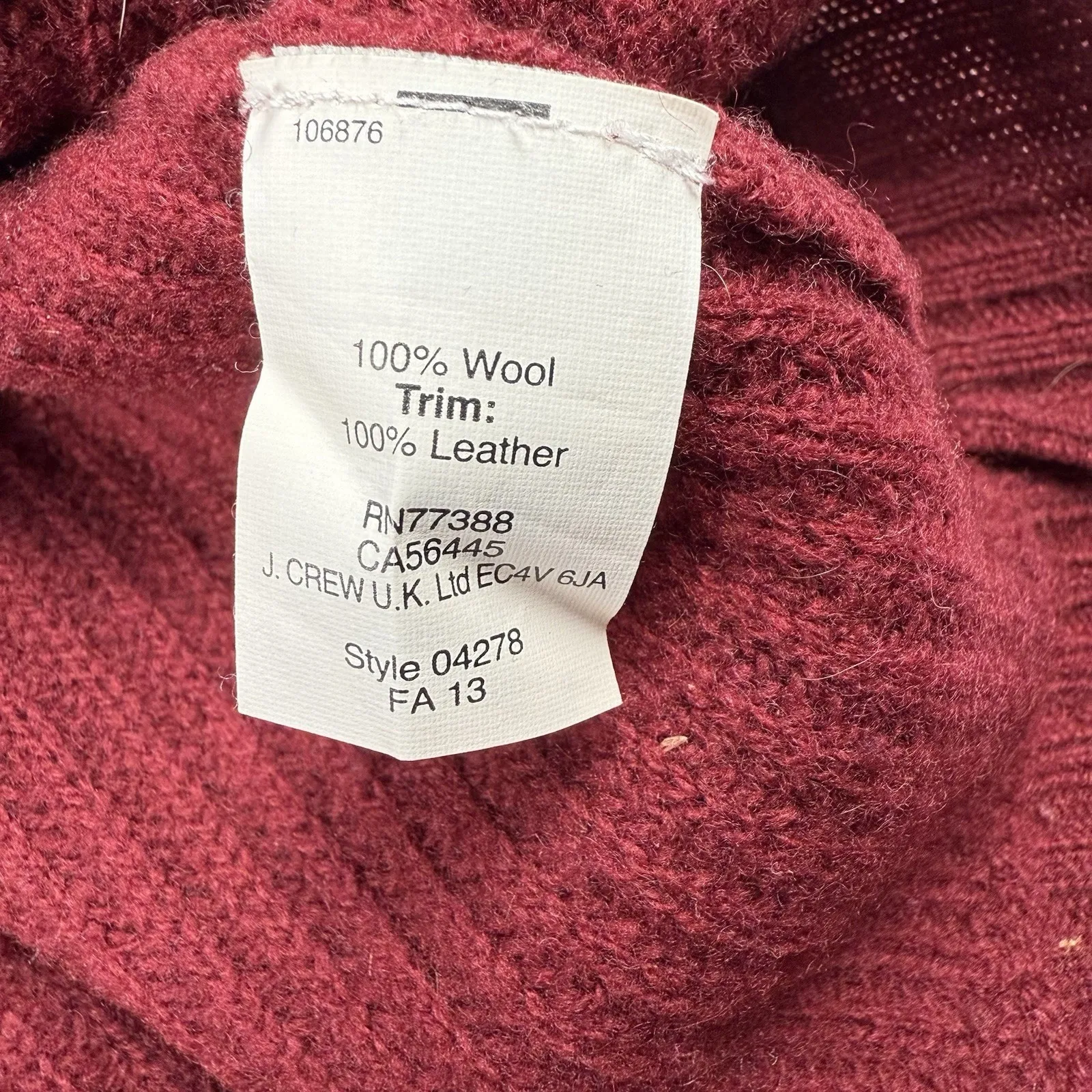 J. Crew 100% Wool Sweater Women's Size Large Leather Patches‎ Relaxed Fit Knit - Image 4