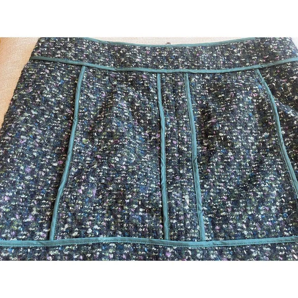 J. Crew Tweed Evergreen Wool Mini Skirt - Image 3