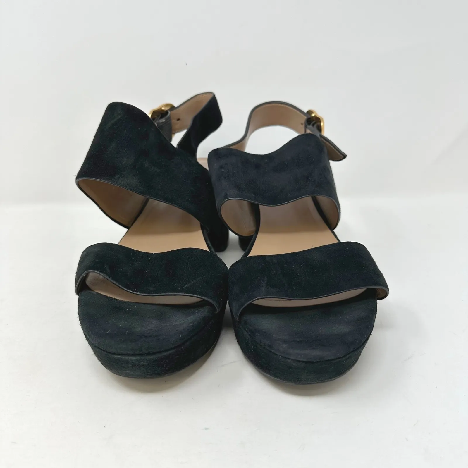 Aerosoles Camera Platform Sandal Black Faux Suede Size 9 - Image 2