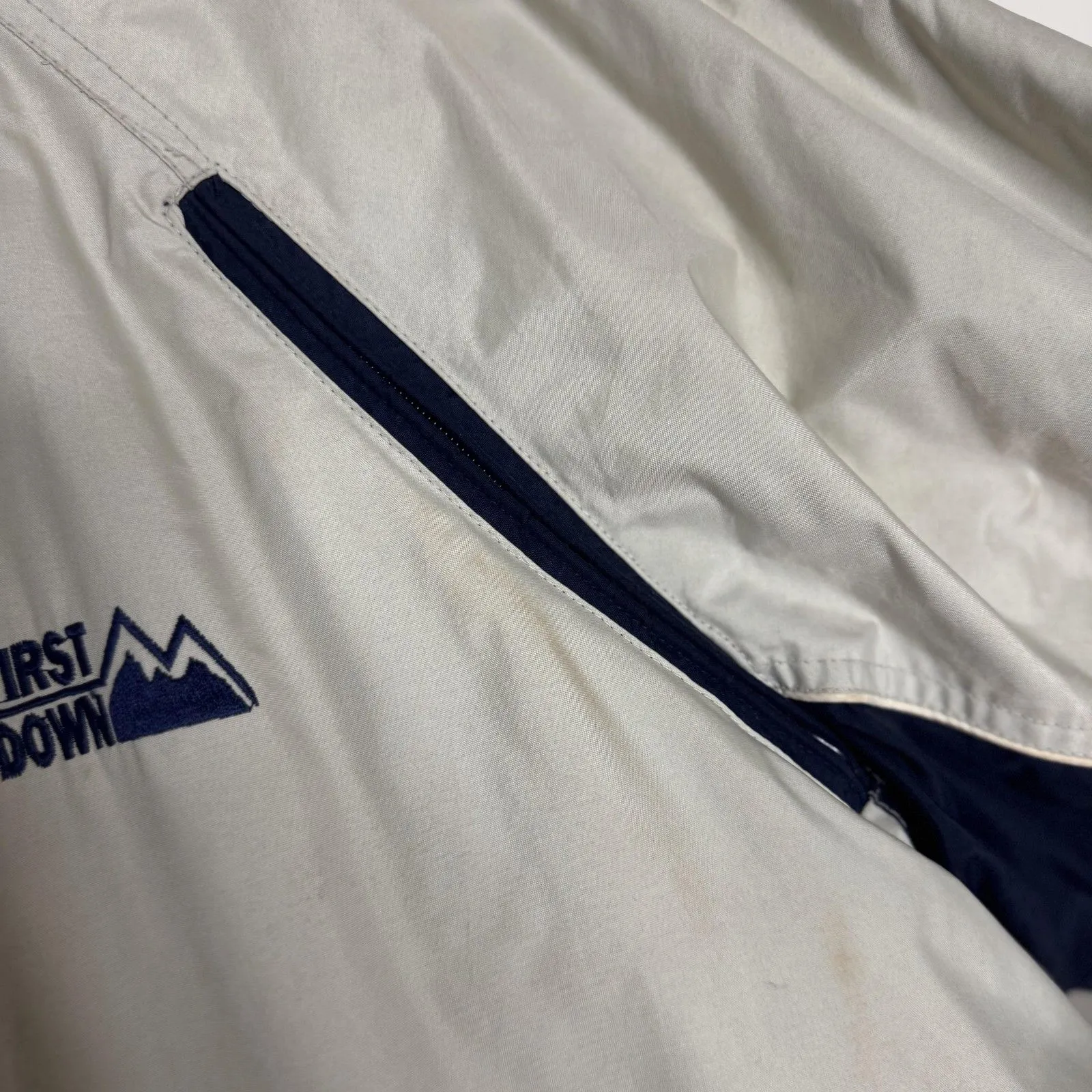 First Down Jacket Mens Medium Gray Hooded Parka Sixty - Image 5