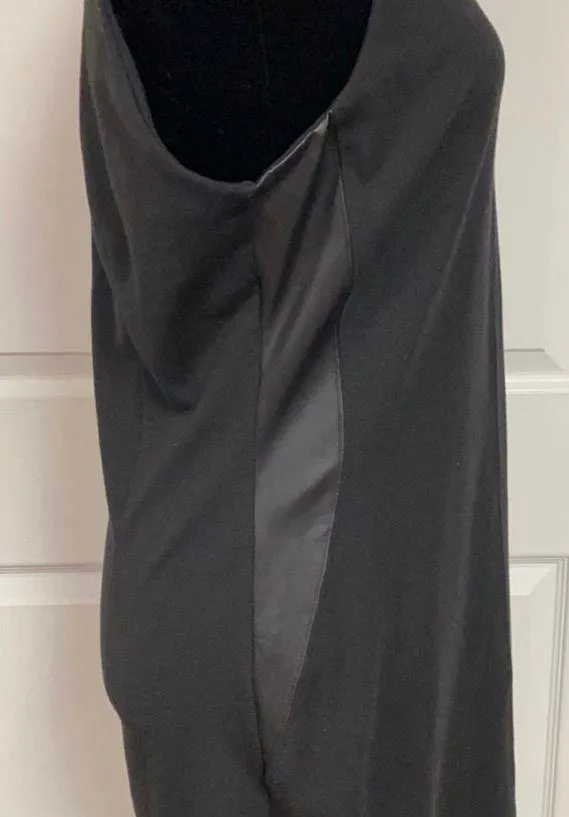 blk sleeveless dress w/faux leather sides. M - Image 4