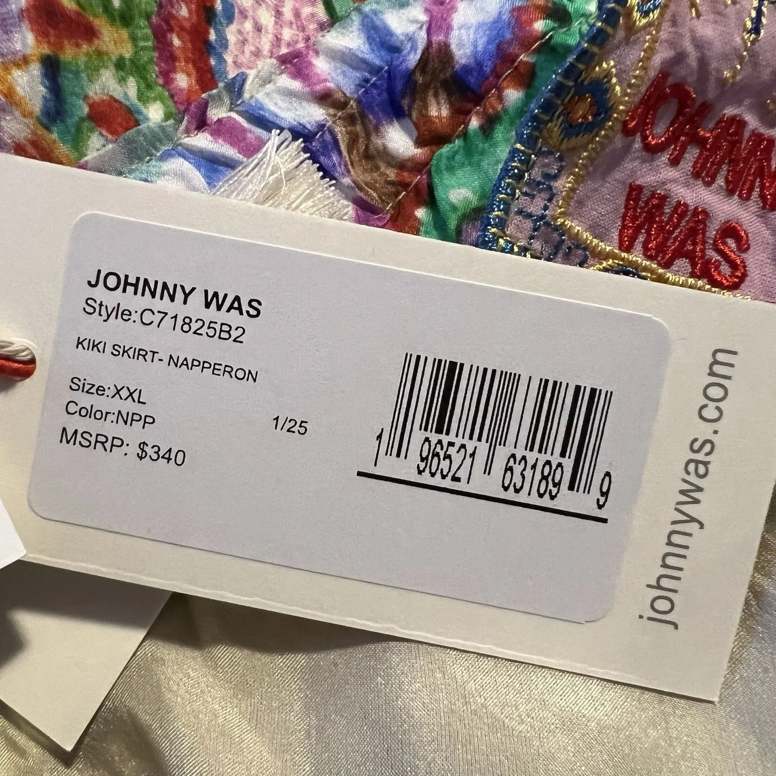 Johnny Was Maxi Skirt XXL Kiki 100% Silk Artsy Satin Shibori - Image 5