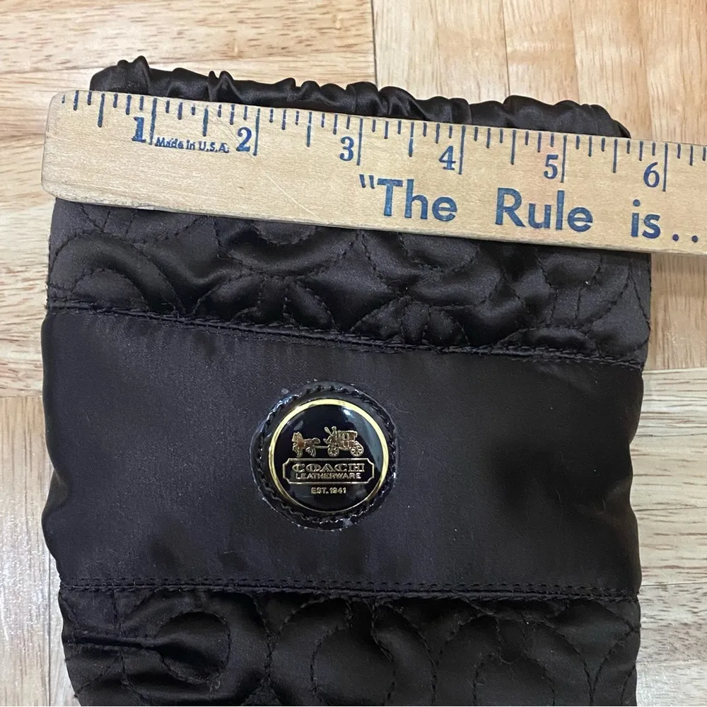 COACH “Drexel” Brown Satin Quilted Winter Boots Size 5.5 - Image 11