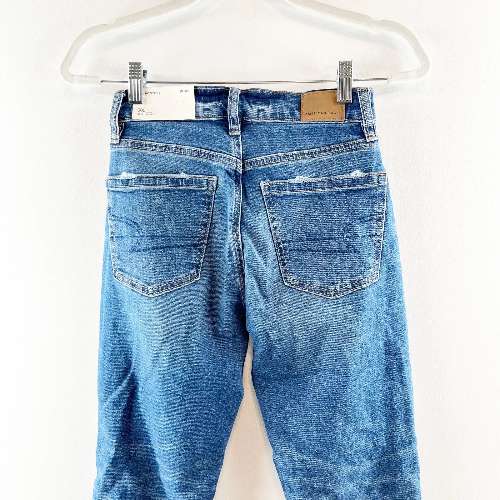 American Eagle Outfitters High Rise Stretch 90s Bootcut Jeans Blue 000 Short - Image 9