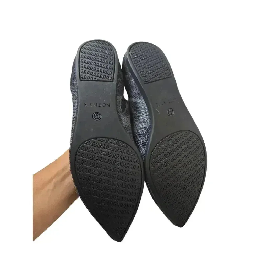 Rothy's The Point Flats Gray Black Camo Slip On Knit Washable Ballet Size 8W - Image 6