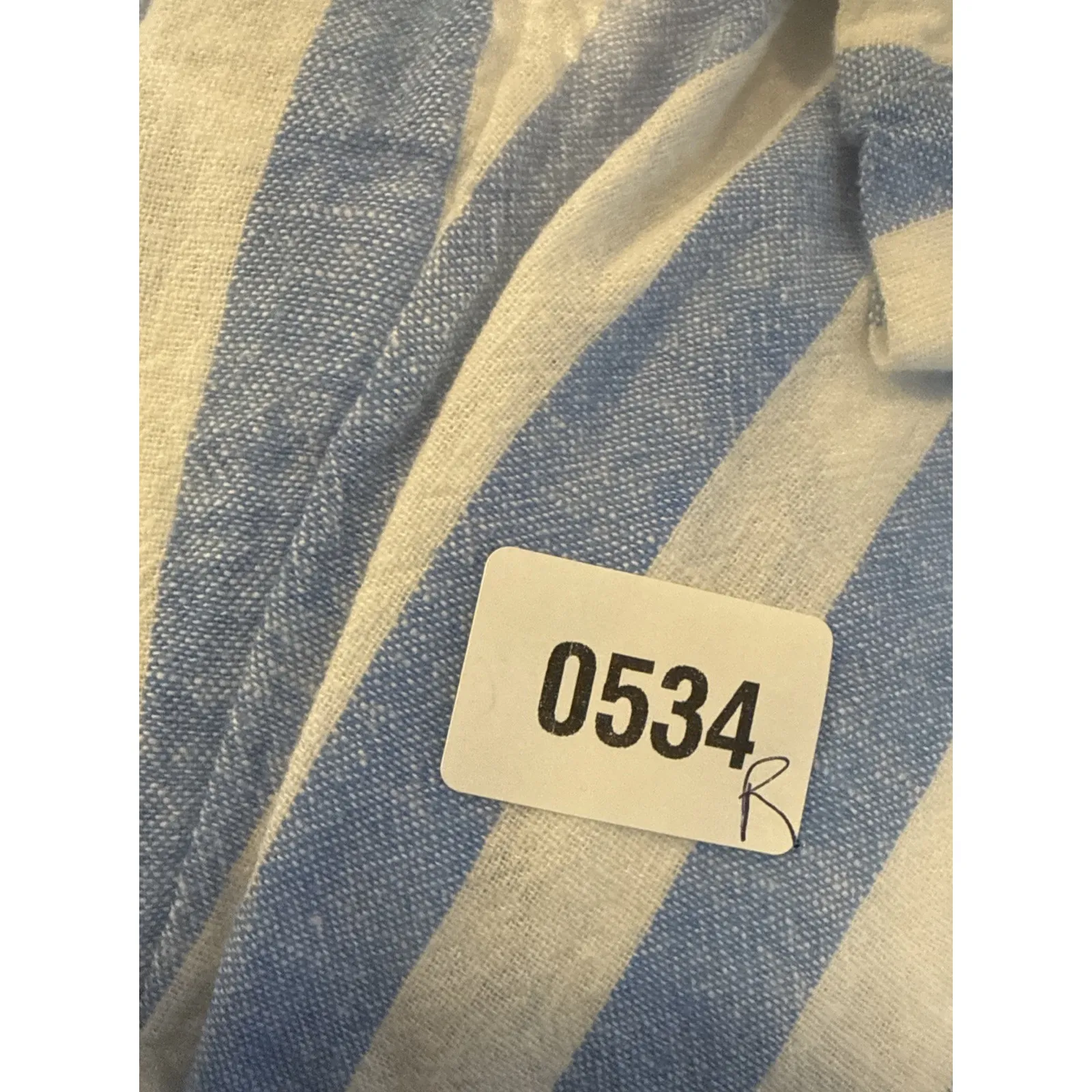 Ava Viv 1X Short Sleeve Maxi Shirt Dress Linen Blend Striped Blue White Pockets - Image 11