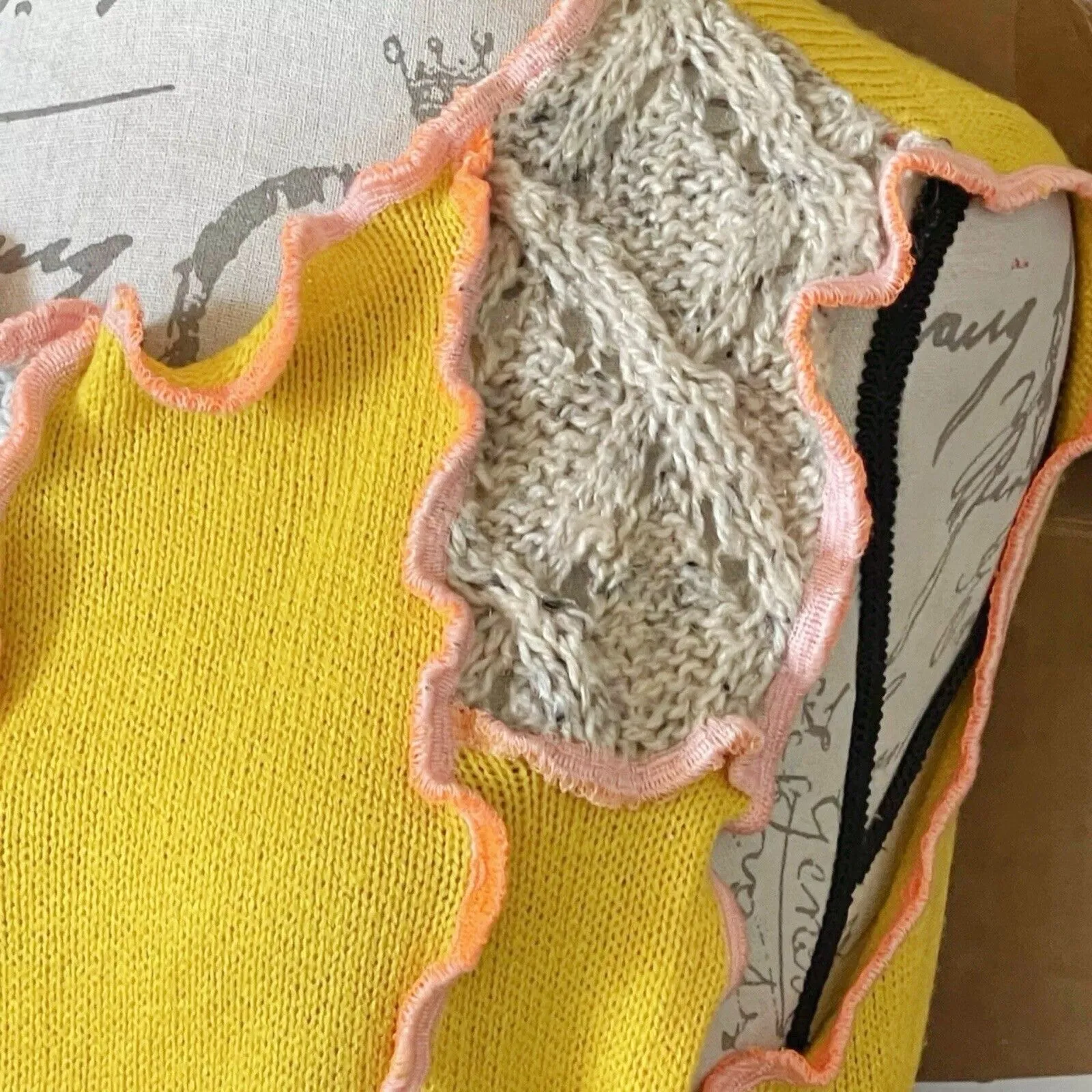 Rua Carlota Womens Sweater Handmade Vest Patchwork Preppy Geek Light Academia Size M - Image 11