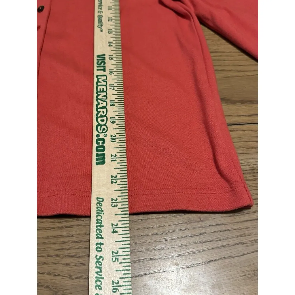 Breckenridge Orange Cardigan Sweater Embroidered Button Up Size PS Cotton/Poly - Image 4