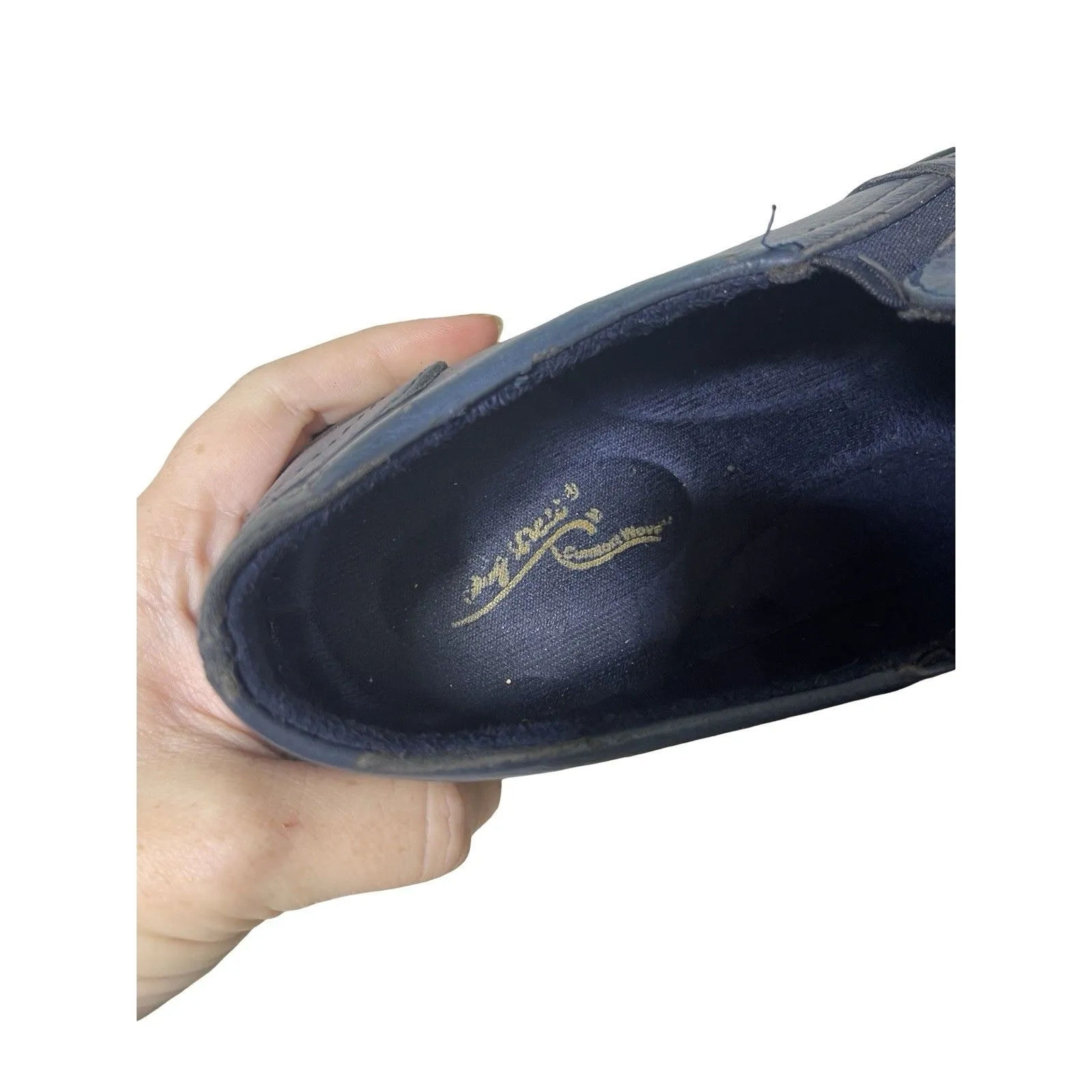 Easy Street Comfort Wove Women’s Leather Loafers Size 7.5 Navy Blue - Image 6