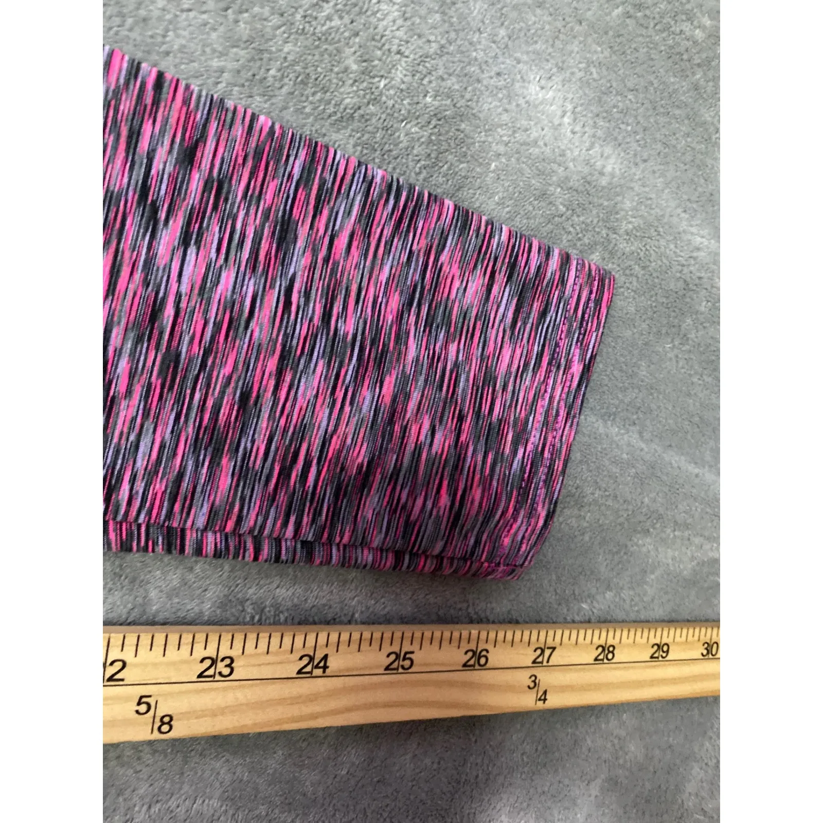 Athletic Leggings Women's L XL Pink Black Marled Stretch Activewear Pants Size undefined - Image 5