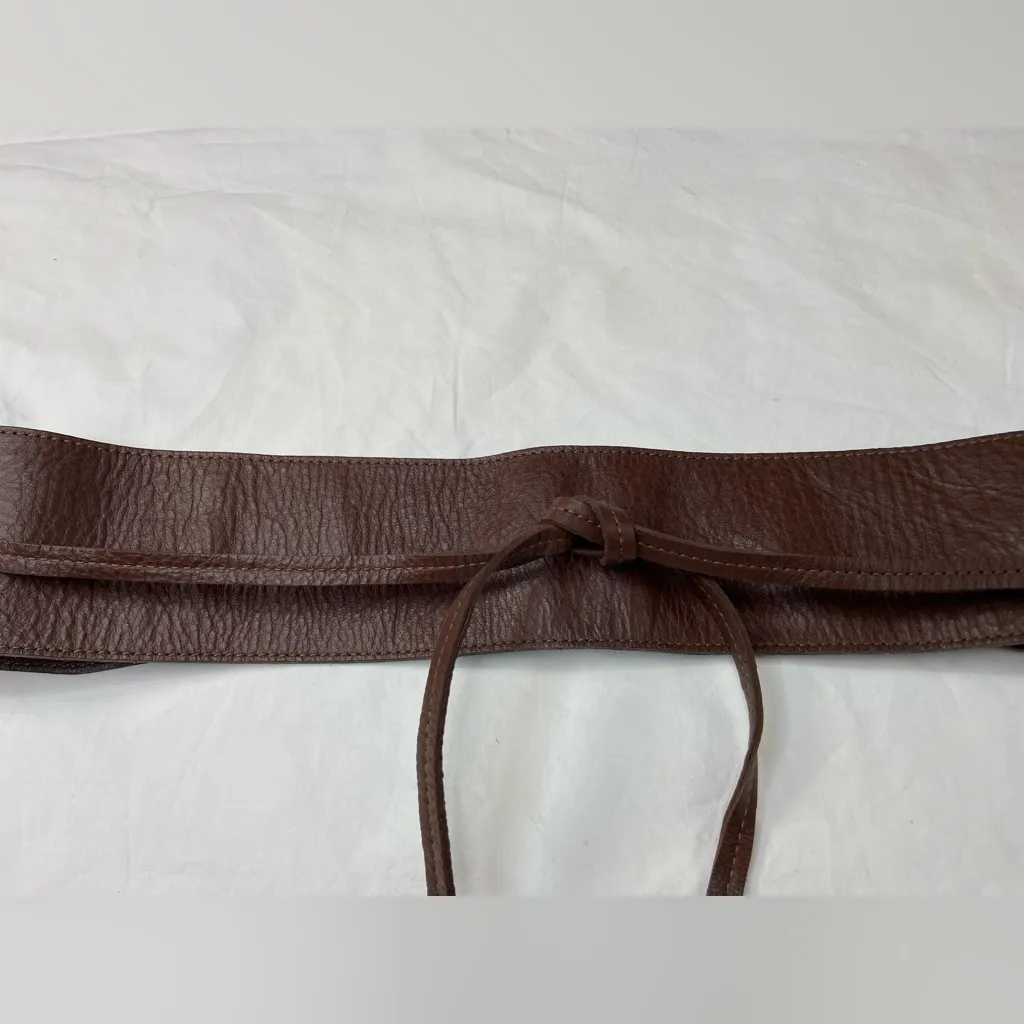 Eileen Fisher Brown Leather Belt wrap style Size Large - Image 4