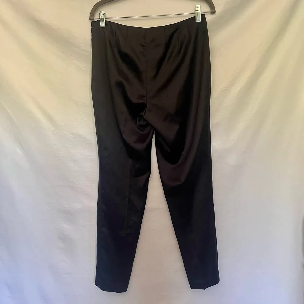 VINCE CAMUTO Satin Peg Leg Womens Pants Sz 4 Black Shiny Ankle Glam Goth Party - Image 6