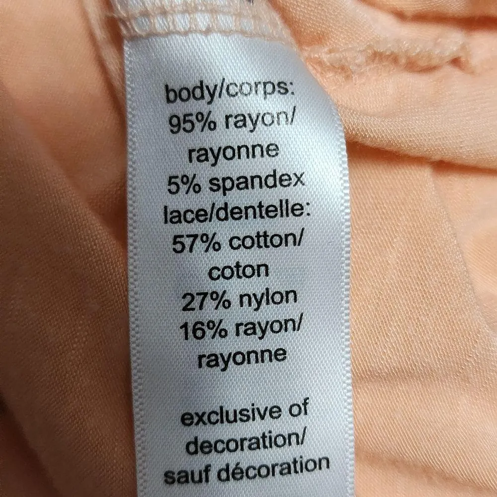 Maurices Peach Ruffled Lace Panel Vneck Tank Size 1X - Image 7