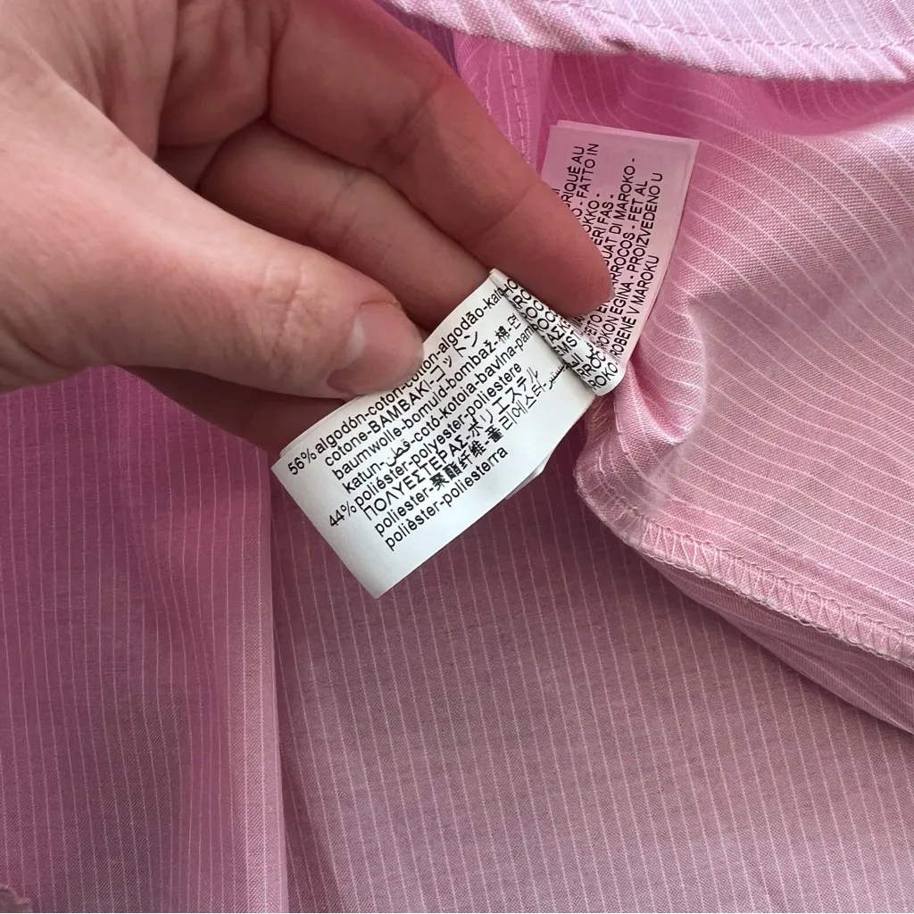 NWT Zara pink striped button down shirt - Image 7
