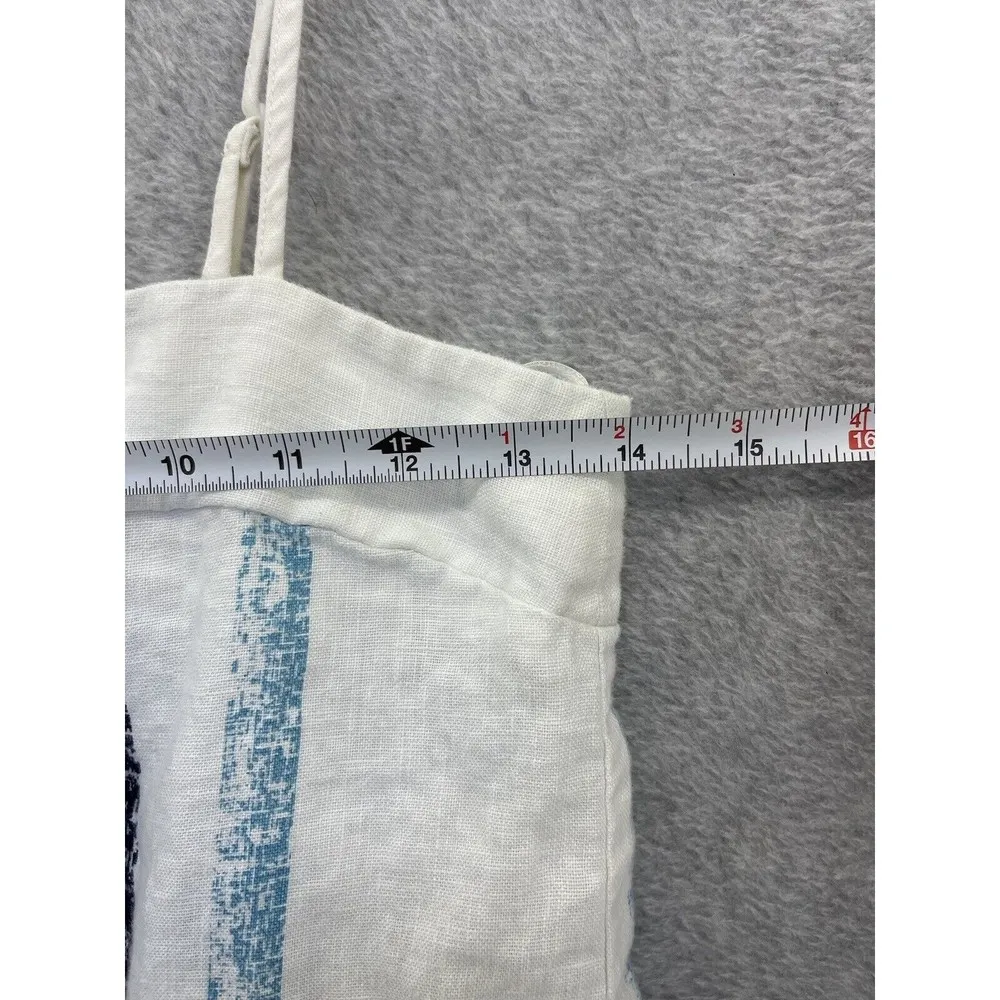 adL Women's Blouse Sleeveless Striped 100% Linen Square Neck Size XS - Image 9