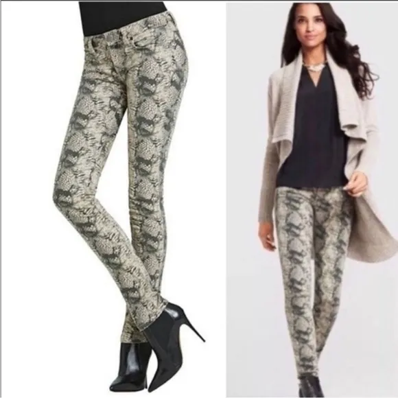 Cabi Diamondback Snakeskin Print Super Skinny Jeans Style 958 - Image 2