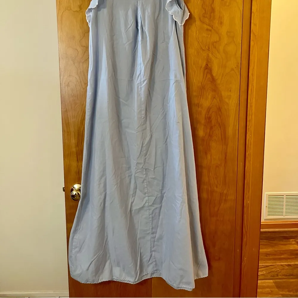 Natori Embroidered Nightgown Neiman Marcus Women's Vintage Light Blue FLAW - Image 7