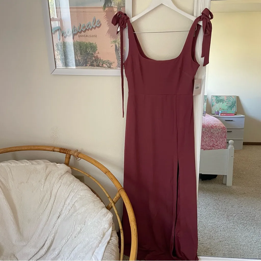 Birdy Grey Alex Crepe Maxi Dress in Rosewood Size Large - Image 4