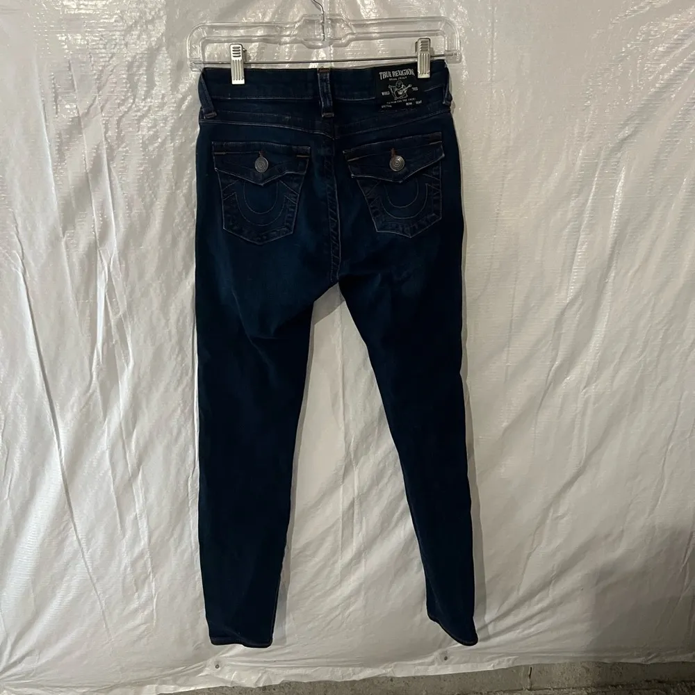 True Religion Blue Jennie Curvy Midrise Super Skinny Jeans Size 25 US - Image 5