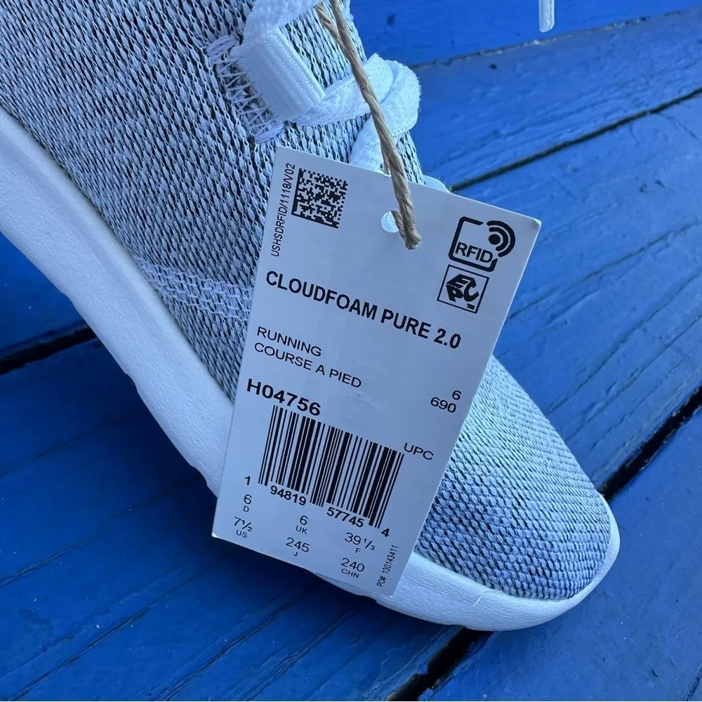 Adidas Cloud foam pure 2.0 gray white women’s sneakers running​ size 7.5 - Image 4