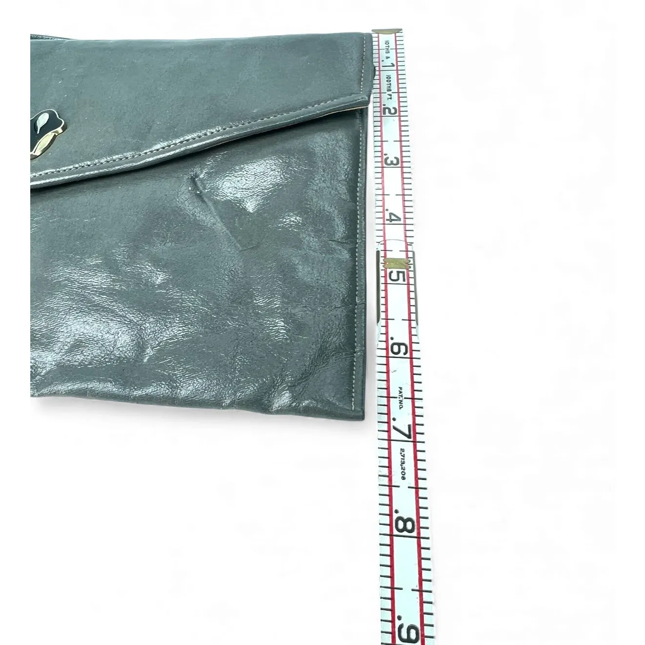 Shirl Miller Vintage Envelope Clutch Purse Bag Grey Sleek Minimalist BarbieCore Gray - Image 7