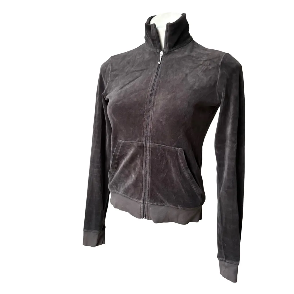 Juicy Couture J2K Gray Velour Track Jacket, Sz M - Image 7
