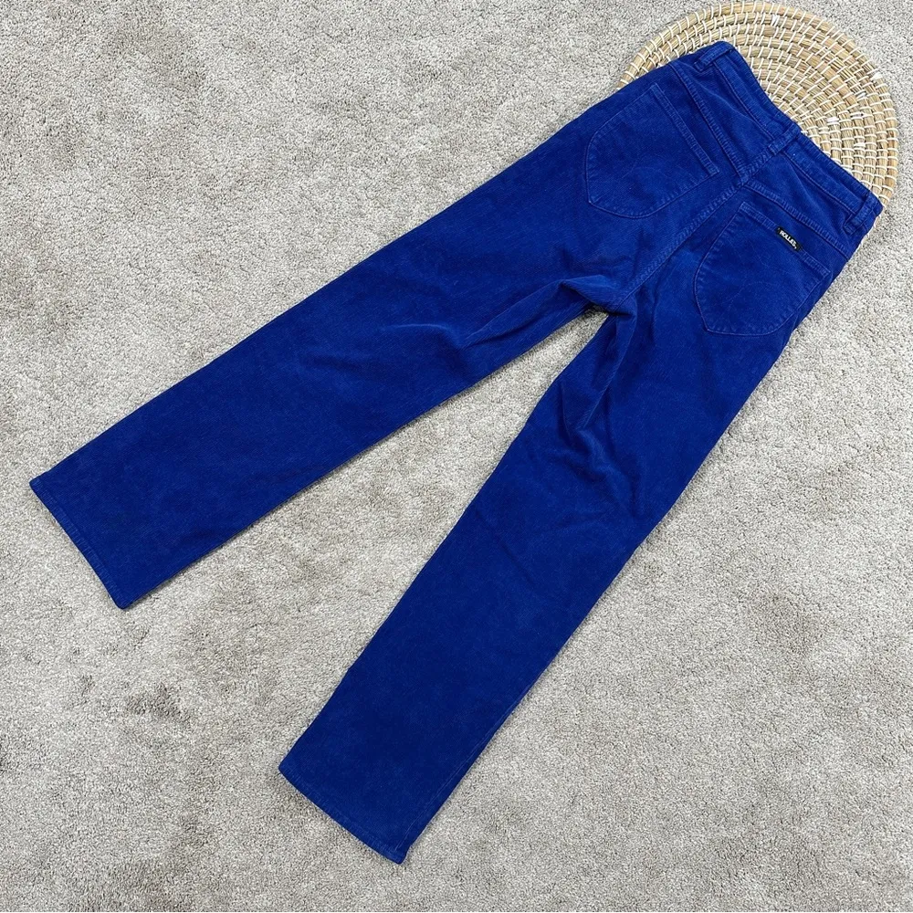 ROLLA’s Women’s Corduroy High Rise Wide Leg Straight Leg Pants in Cobalt Blue 24 - Image 6