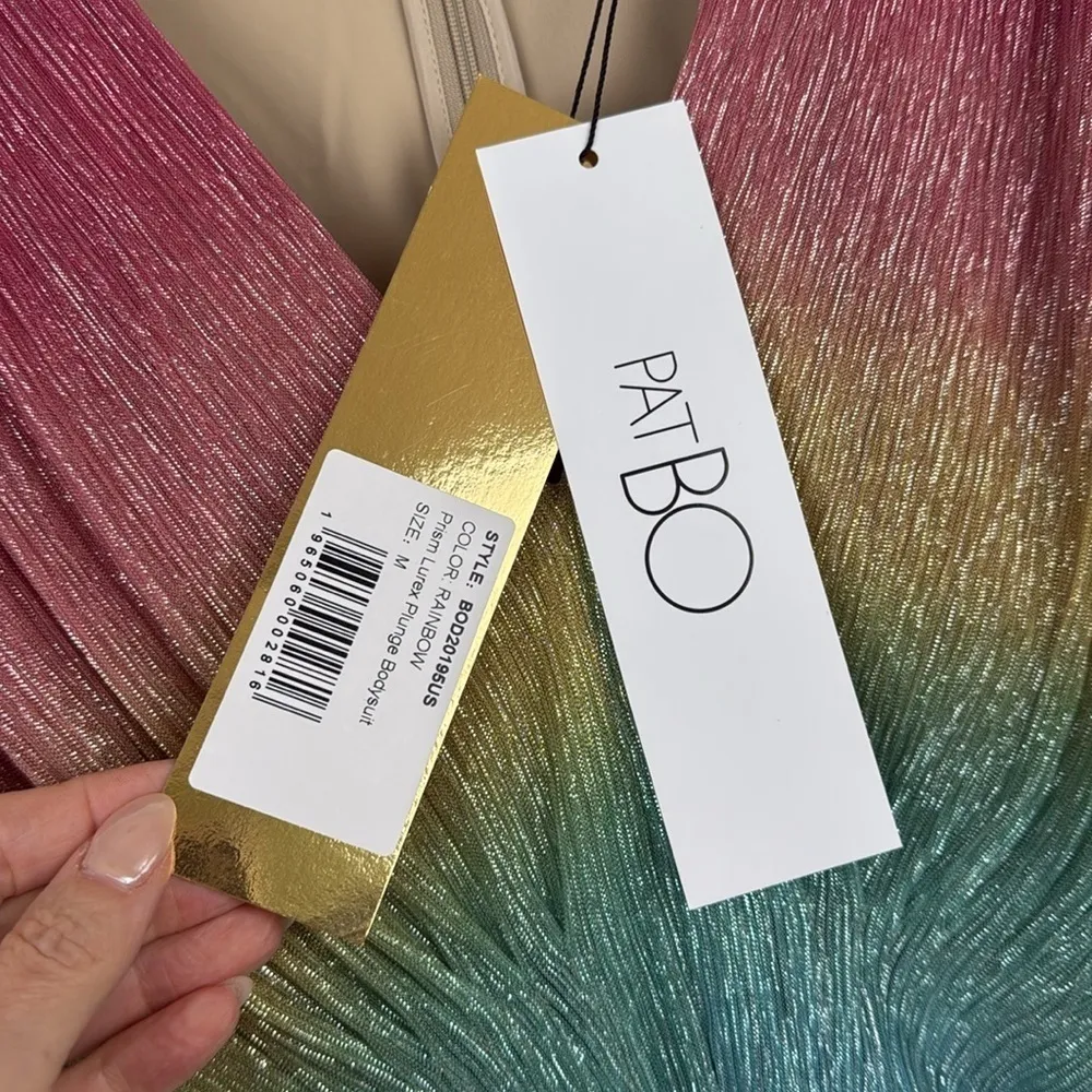 PatBO Prism Plunge Bodysuit in Rainbow Size Medium - Image 6