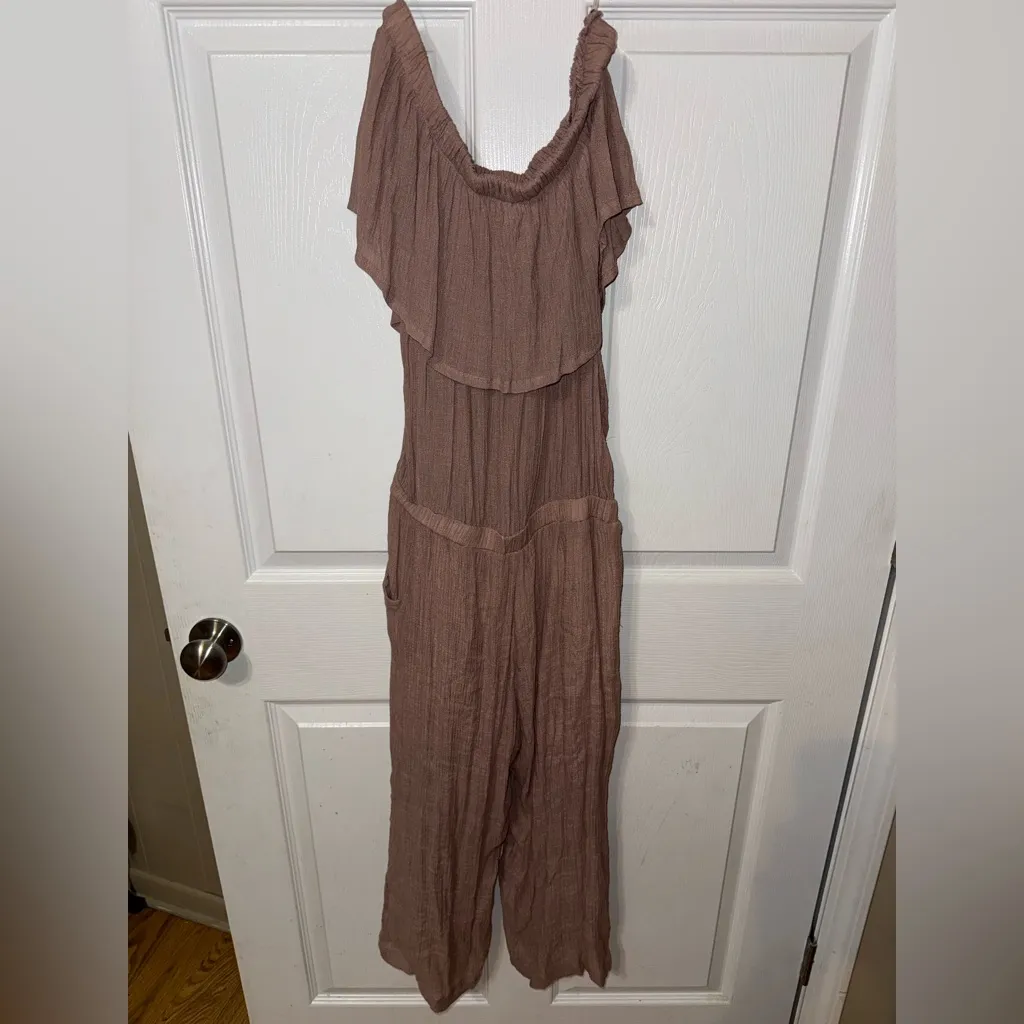Mittoshop Ruffled Tan Jumpsuit - Image 4