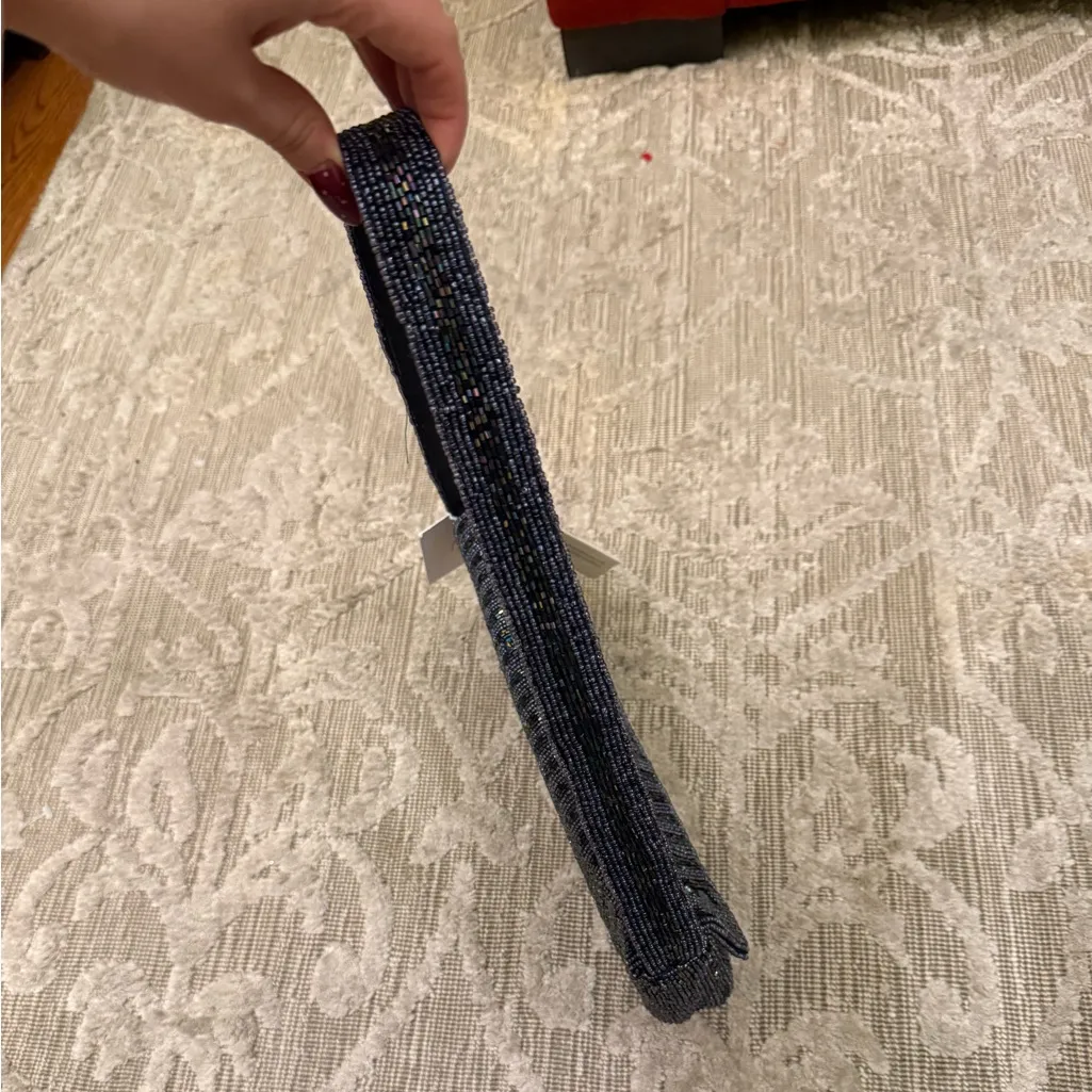 NWT Summer Beach Vacation Theme Embroidered Beaded Shoulder Bag Made in India Blue - Image 4