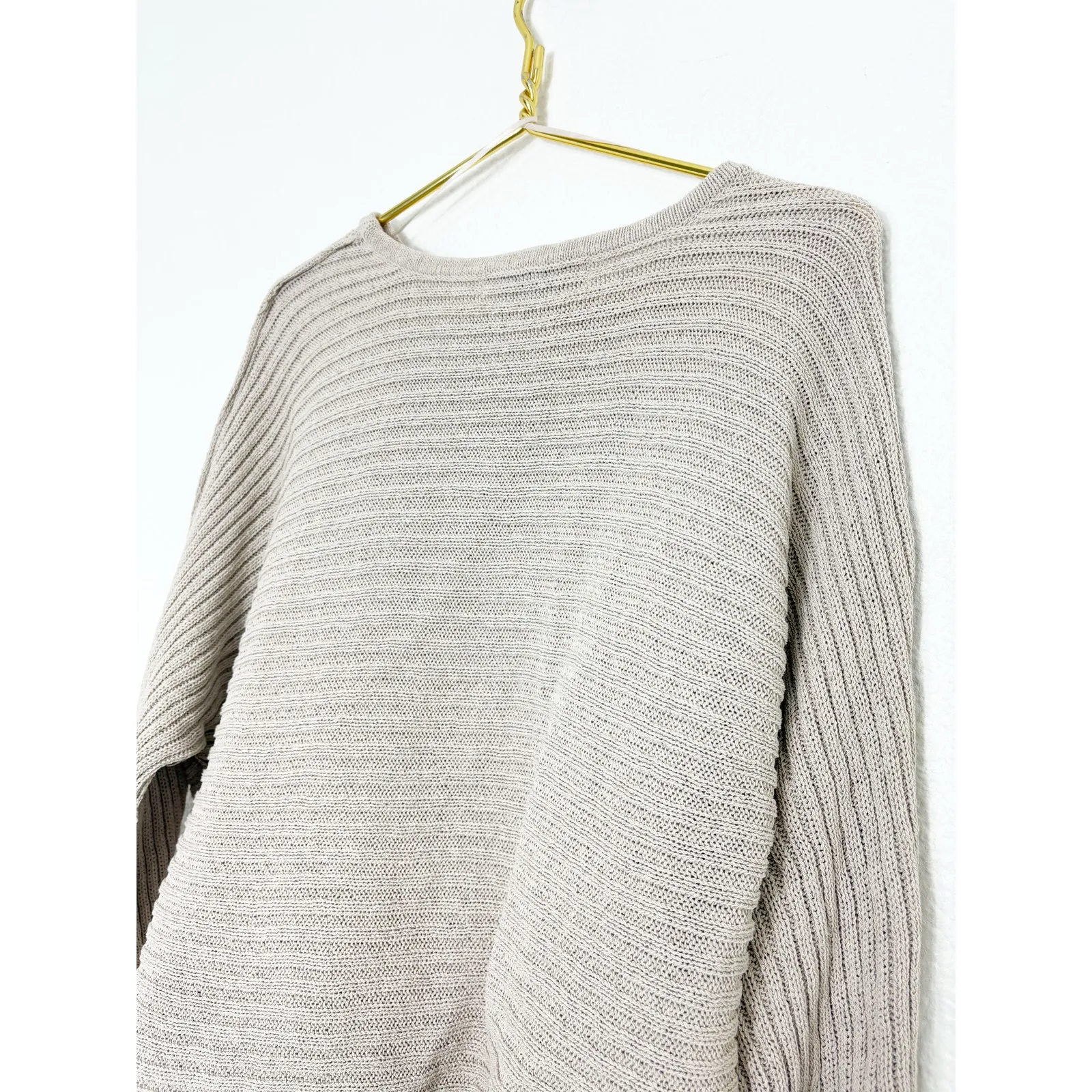 Free People Beach Imogene Sweater Size XS Tan Ribbed Oversized Open Knit - Image 8