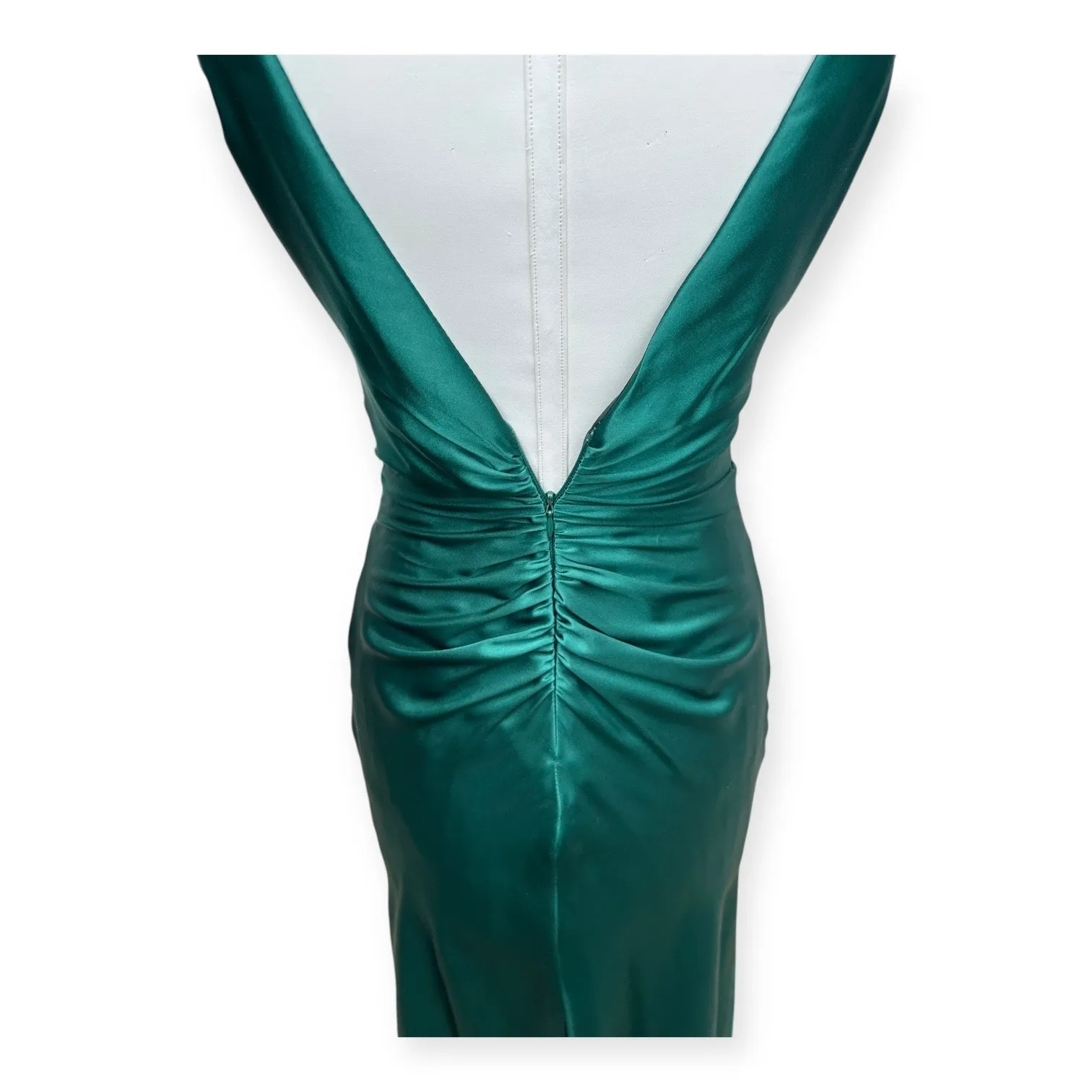 Vintage Y2K Rampage Formal Emerald Green Satin Dress Women's Size 7 Retro Glam - Image 9