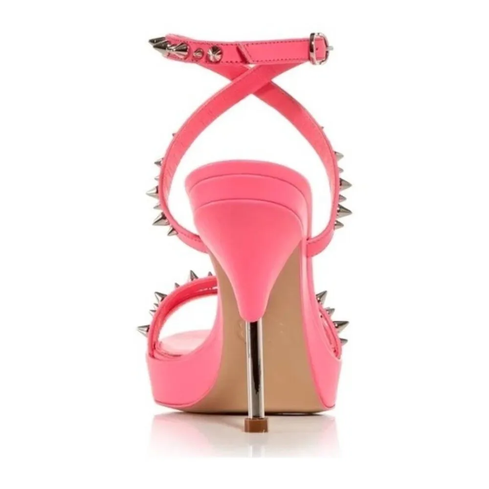 Alexander McQueen Platform Studded Strappy Sandals Metallic Pink EU 36 NWT $950 - Image 5