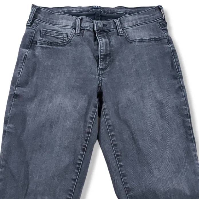 Gap Denim Jeans Size 29 Regular Favorite Jegging Skinny Jeans Stretch Raw Hem Black Faded - Image 3