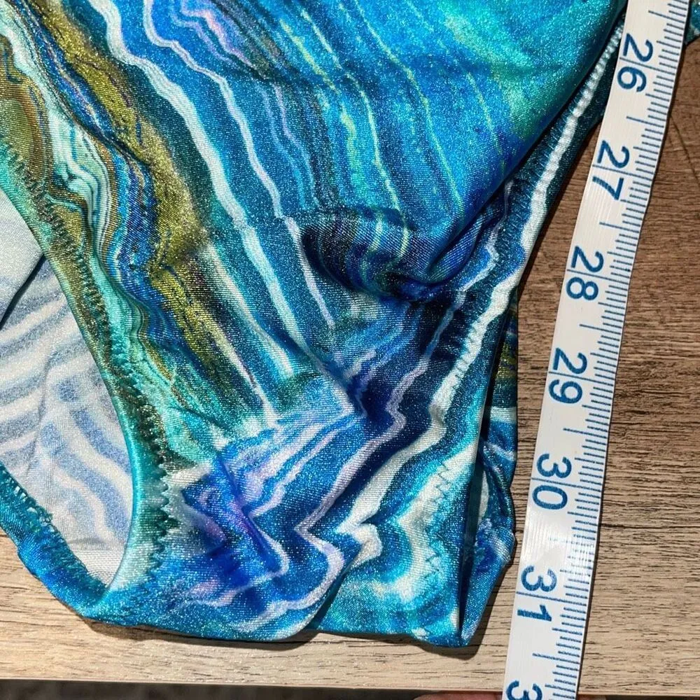 Gottex Womens Tourmaline Surplice Sleeveless One Piece Swimsuit Blue Size 18‎ - Image 13