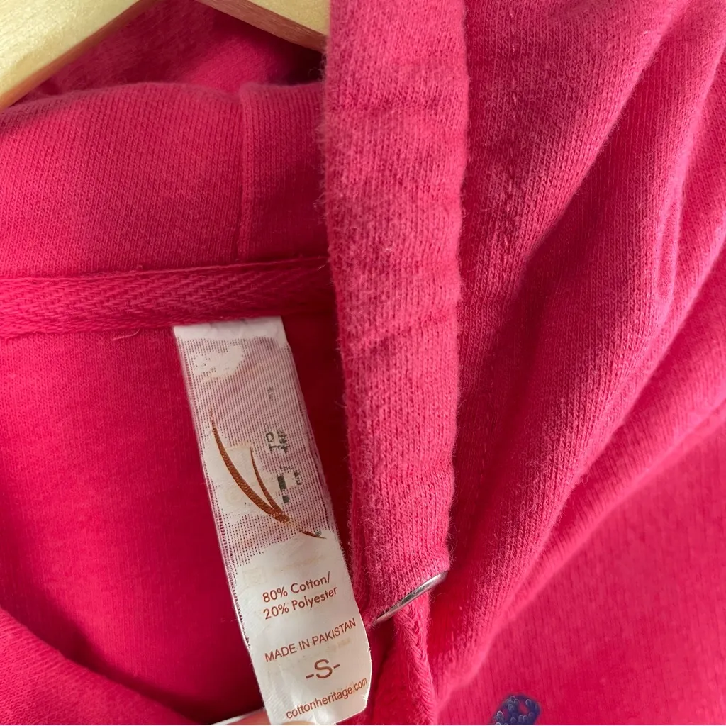 Alstyle Las Vegas Small Glitter Graphic Print Hooded Hoodie Sweatshirt Pink - Image 4