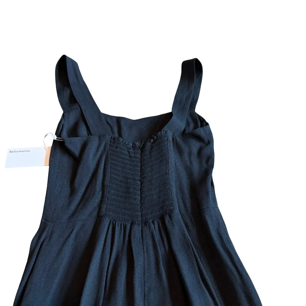 Reformation Alva Jumpsuit Tank Top Wide Leg Crepe Black Size 0 Women's NWT - Image 10