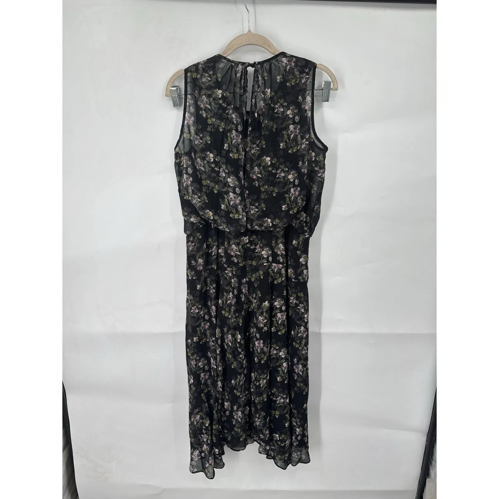 Rachel Roy Collection Black Combo Floral Midi Dress Women Small Dark Romance - Image 3