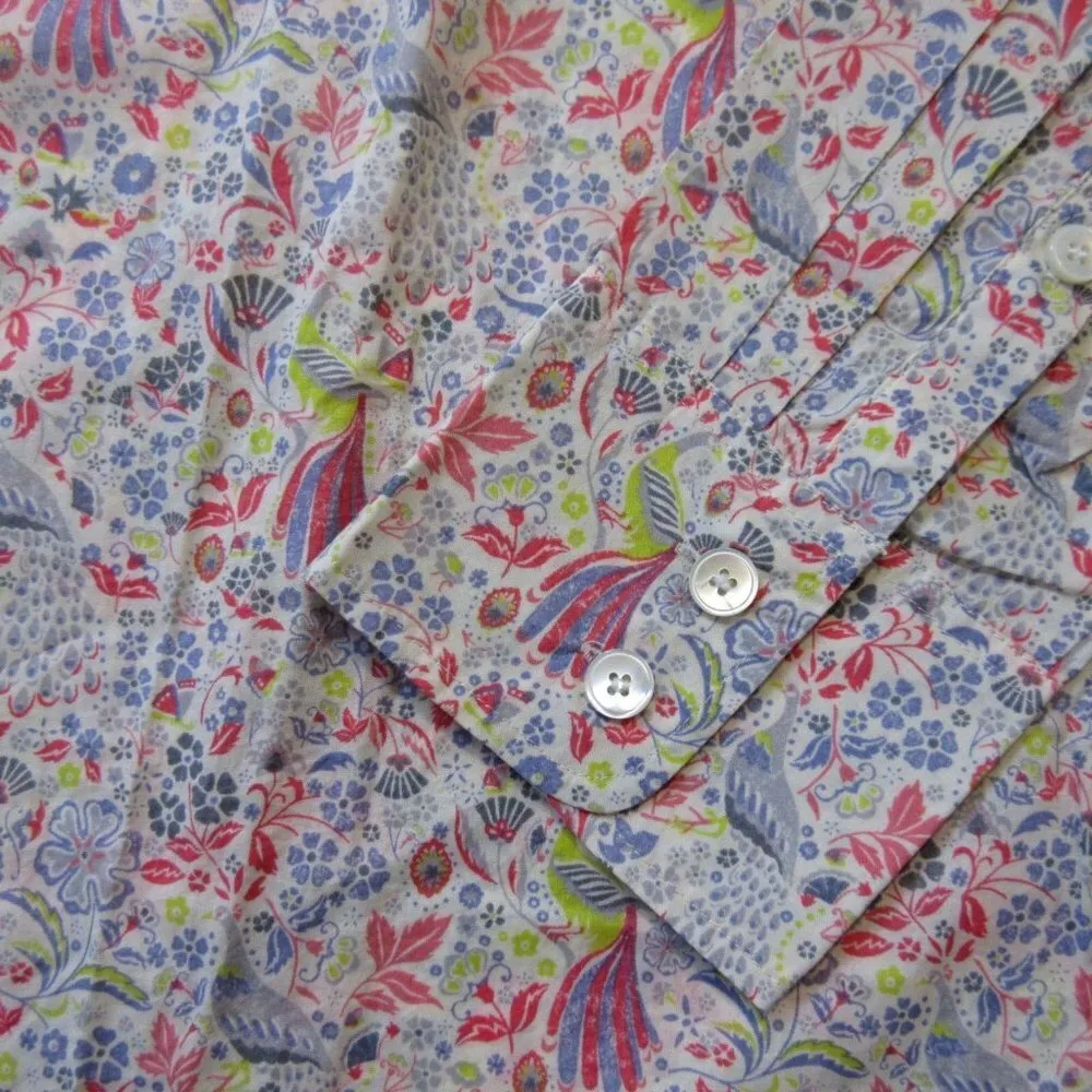NWoT J.Crew Liberty Jeweled Collar Shirt in Junos Garden Peacock Floral 4 $250 - Image 6