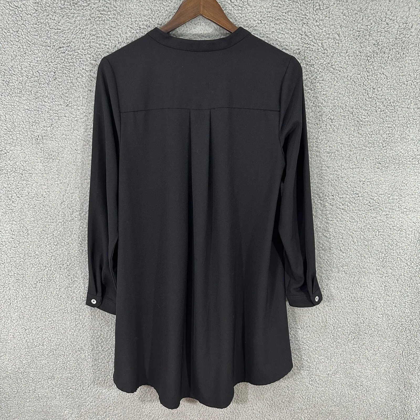 Susan Graver XS Black Tunic Top Womens Blouse High Low Hem Career‎ Minimalist - Image 6