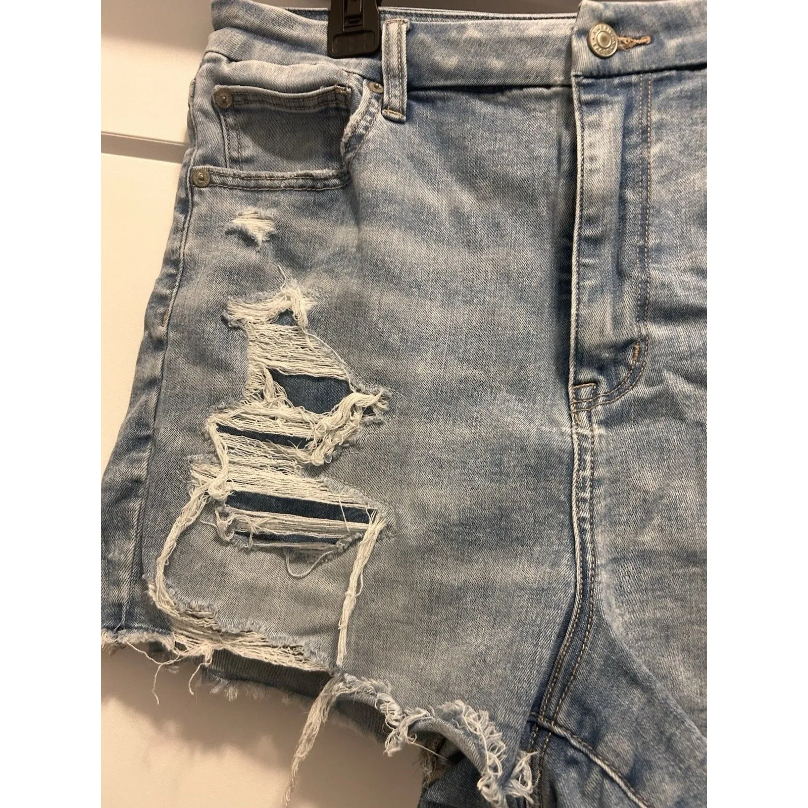 American Eagle Jean Shorts Womens 16 Blue Curvy Hi - Image 3