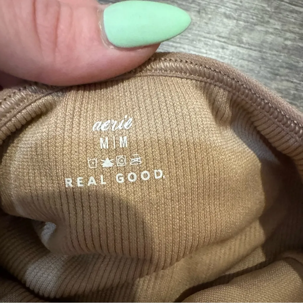 Aerie Cream Ribbed Long Line Bralette - Image 2