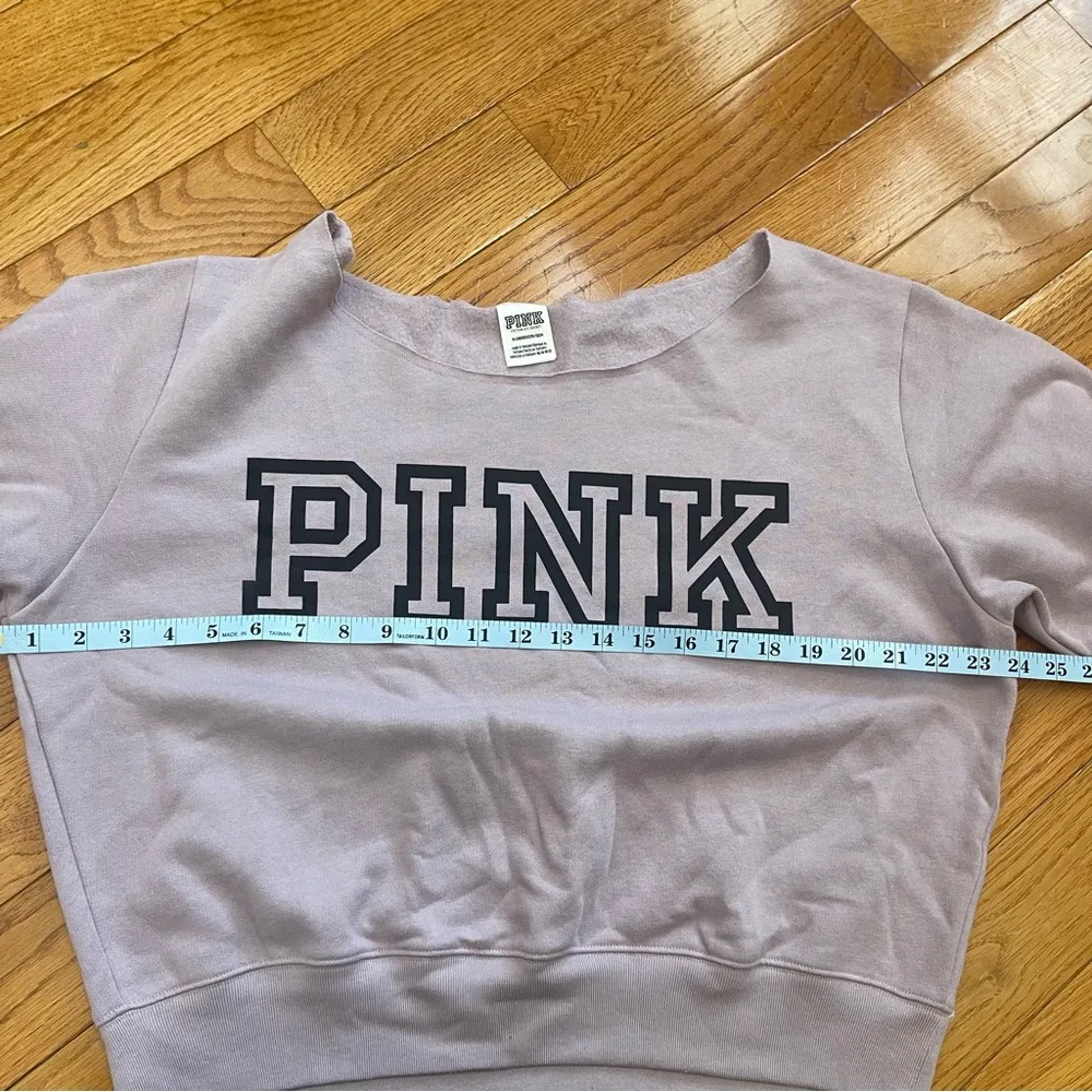 Victoria's Secret Pink Everyday Lounge Open Neck Crew Fleece Sweatshirt  Size XL - Image 5