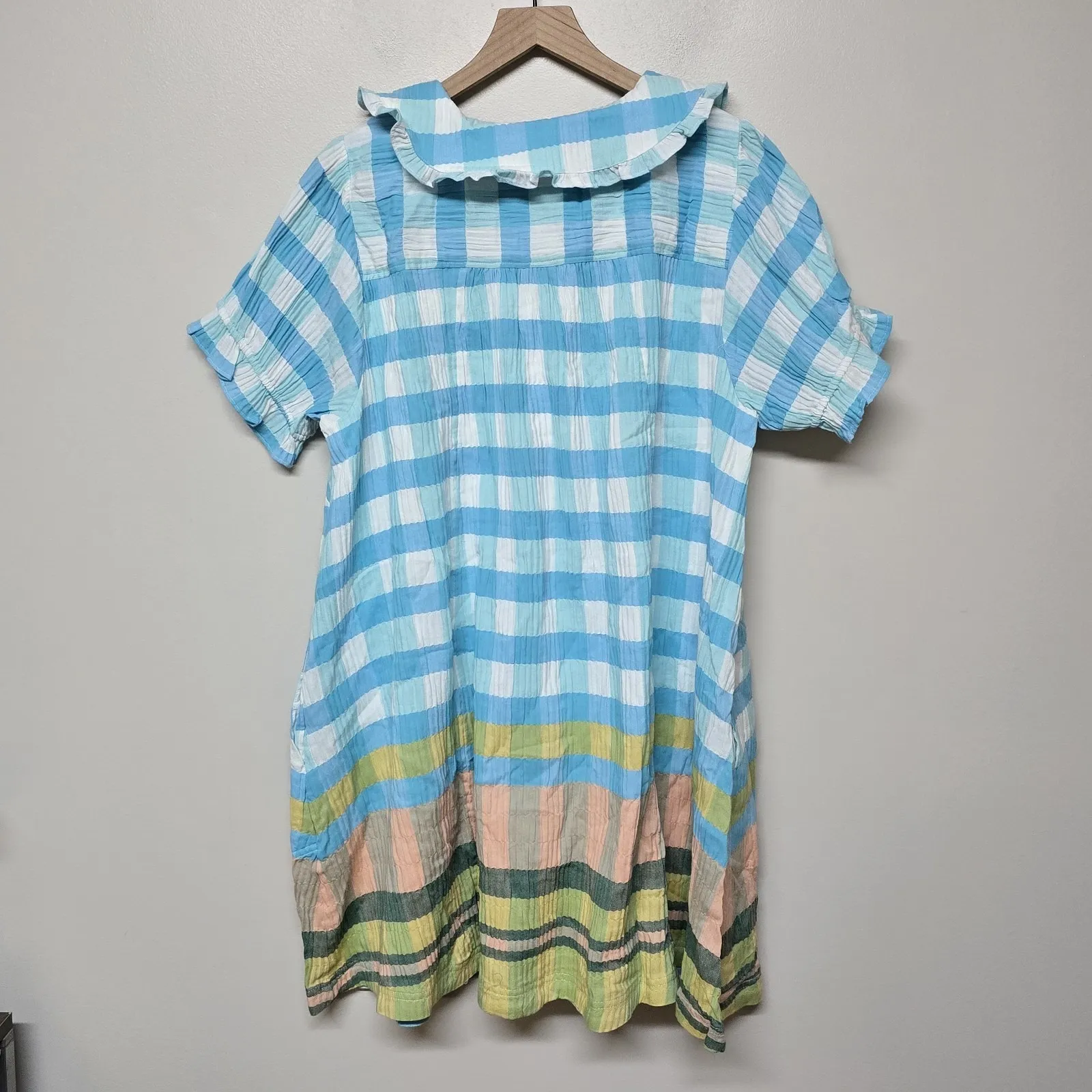 Anthropologie Pilcro Womens The Keira Collarded Button Front Plaid Mini Dress 1X - Image 8