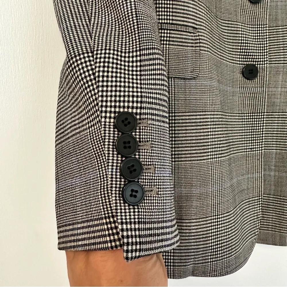 Theory Cardinal Windowpane Portland Plaid Wool Blazer Womens Size 0 Career - Image 8