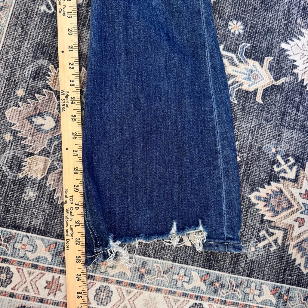 NWT Lovervet by Vervet High Rise Flare Jeans Distressed Raw Hem Size 28/7 Blue - Image 13