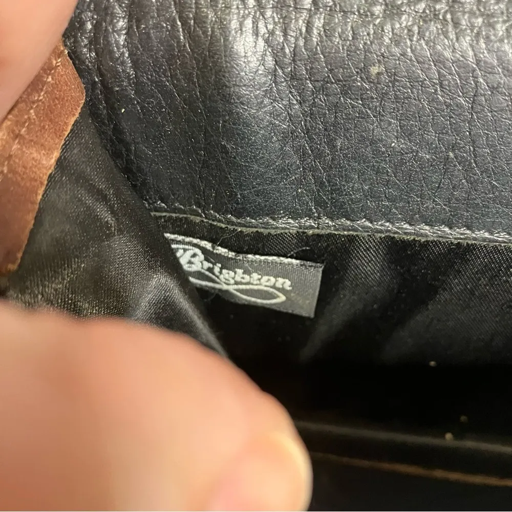 Brighton‎ croc embossed leather clutch brown 8” x 5.75” - Image 3