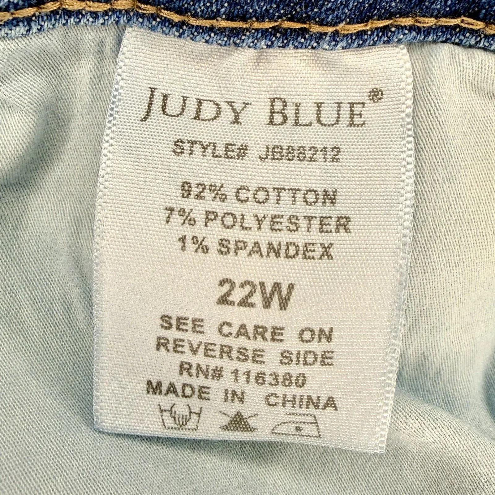 Judy Blue Fairbanks High Rise Tummy Control Top Skinny Jeans Plus Size 22W EUC!! - Image 6