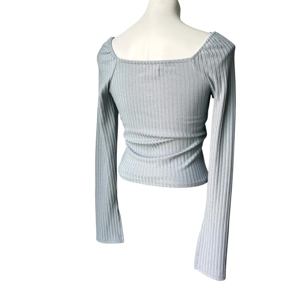 Madewell Ribbed Square-Neck Long-Sleeve Tee, Sz M - Image 7