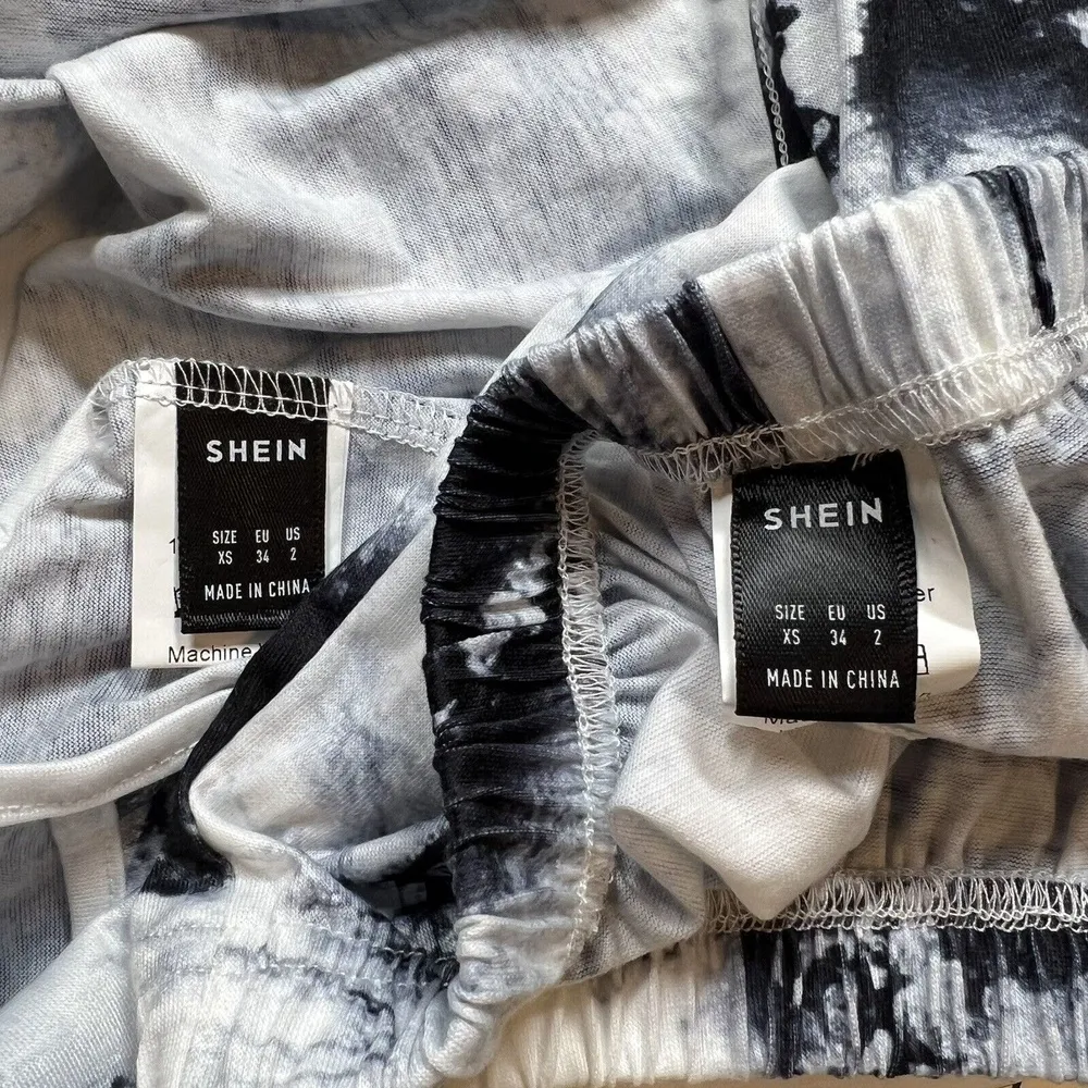 Two Piece Set Shorts and Cropped Cami Blue Tie Dye Boho Summer SHEIN Size 2 New - Image 7